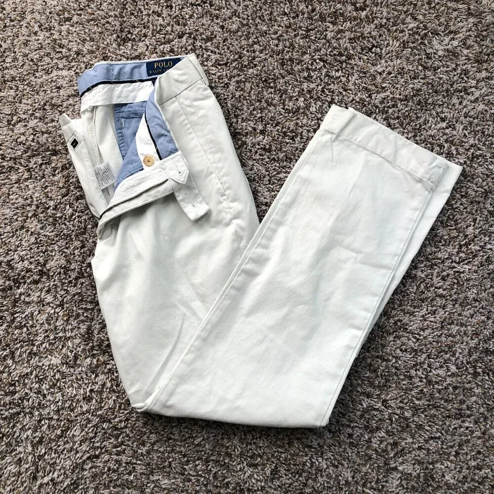 (Like New) Polo Ralph Lauren - Stretch Straight Fit Chino Pant (Deckwash White) - Picture 4 of 6